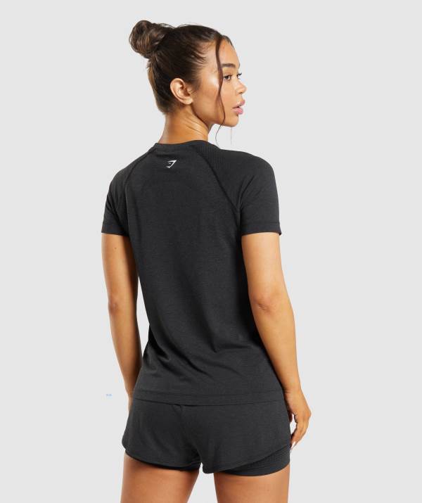 Damske Tricka Gymshark Vital Seamless 2.0 Light Čierne | TO6320547